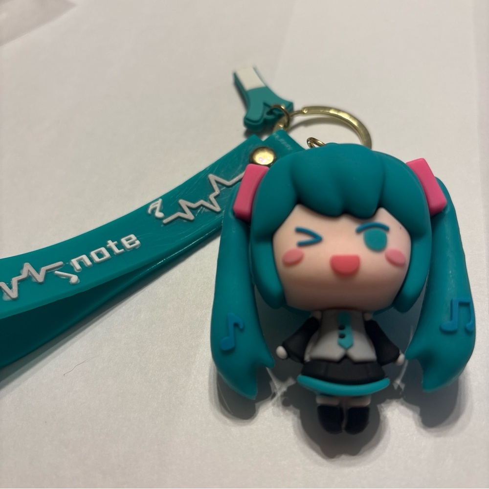 Teal Miku Anime Keychain with Character Charm